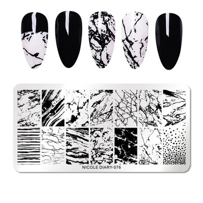 NICOLE NAPLÓ Körömbélyegző lemezek Tigris Zebra Leopard nyomat Állatkép Rozsdamentes acél stencil Nail Art bélyegsablon textúra