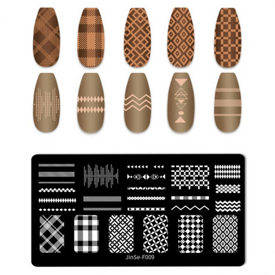 1 db Nail Art Sablonok Szilikon Bélyegző Pecsét Nyomtatás Acéllemez Virág Geometria Transzfer Köröm Bélyegző Lemezek Köröm Design
