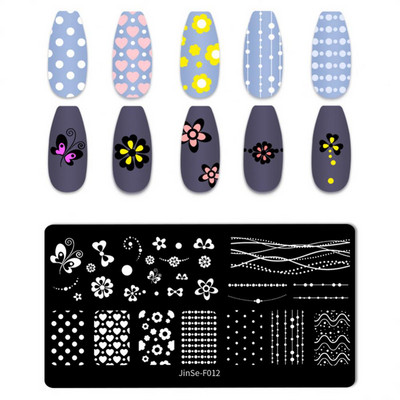 1 db Nail Art Sablonok Szilikon Bélyegző Pecsét Nyomtatás Acéllemez Virág Geometria Transzfer Köröm Bélyegző Lemezek Köröm Design
