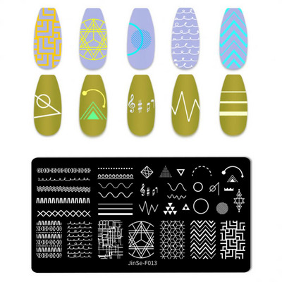 1 db Nail Art Sablonok Szilikon Bélyegző Pecsét Nyomtatás Acéllemez Virág Geometria Transzfer Köröm Bélyegző Lemezek Köröm Design