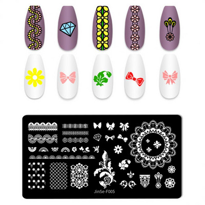 1 db Nail Art Sablonok Szilikon Bélyegző Pecsét Nyomtatás Acéllemez Virág Geometria Transzfer Köröm Bélyegző Lemezek Köröm Design