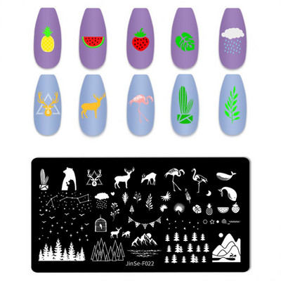 1 db Nail Art Sablonok Szilikon Bélyegző Pecsét Nyomtatás Acéllemez Virág Geometria Transzfer Köröm Bélyegző Lemezek Köröm Design