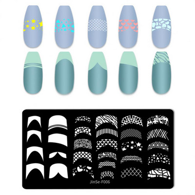 1 db Nail Art Sablonok Szilikon Bélyegző Pecsét Nyomtatás Acéllemez Virág Geometria Transzfer Köröm Bélyegző Lemezek Köröm Design