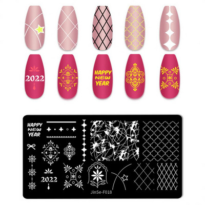 1 db Nail Art Sablonok Szilikon Bélyegző Pecsét Nyomtatás Acéllemez Virág Geometria Transzfer Köröm Bélyegző Lemezek Köröm Design