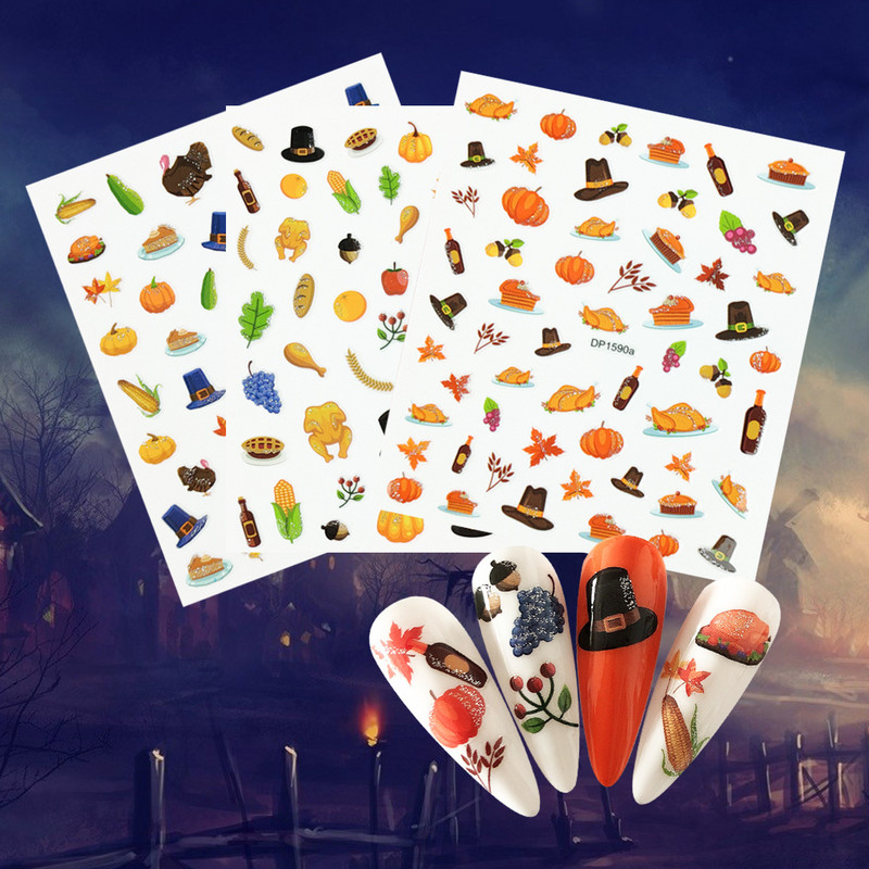 Fluoreszcens 3D körömmatricák Világító Halloween Pumpkin Pókcsillag Hold DIY Körömmatricák Sötétben Ragyog Nail Art Dekoráció