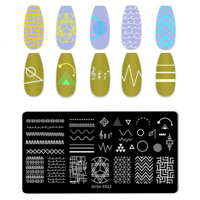 Köröm bélyegző lemezek Vonalak Sablonlemez Forma Bélyegző Lemezek Körömdíszítő film Stencilek Sablonok Köröm Bélyegző Körömdíszítő eszközök