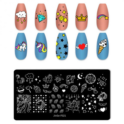Köröm bélyegző lemezek Vonalak Sablonlemez Forma Bélyegző Lemezek Körömdíszítő film Stencilek Sablonok Köröm Bélyegző Körömdíszítő eszközök