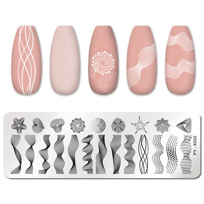 PICT YOU Körömbélyegző lemezek Virágminták Körömdíszítés Bélyegző Design köröm képlemezhez Rozsdamentes acél stencileszközök PY-Y018