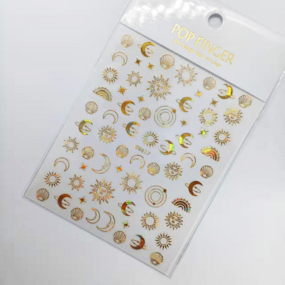 3D geometriai körömmatricák arany háromszög négyzet alakú kerek szív alakú öntapadó csúszkák körmökhöz újévi körömdizájn