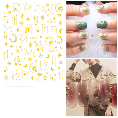 3D geometriai körömmatricák arany háromszög négyzet alakú kerek szív alakú öntapadó csúszkák körmökhöz újévi körömdizájn