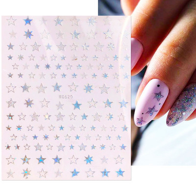 3D geometriai körömmatricák arany háromszög négyzet alakú kerek szív alakú öntapadó csúszkák körmökhöz újévi körömdizájn