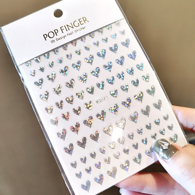 3D geometriai körömmatricák arany háromszög négyzet alakú kerek szív alakú öntapadó csúszkák körmökhöz újévi körömdizájn