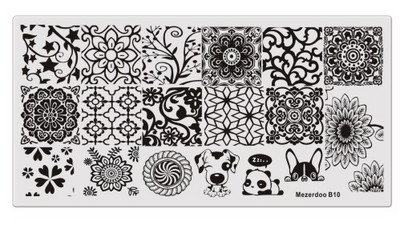 Alvó kiskutya virágok mintás körömbélyegző lemezek képbélyegzés nyomtatás körömdíszítés sablon barkácsolás manikűr bélyegző eszközök B10