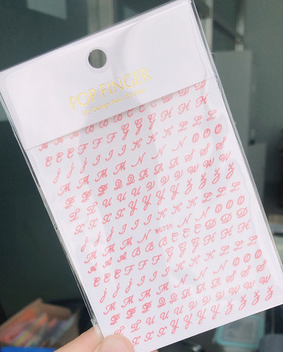 Ρωμαϊκά αγγλικά αλφαριθμητικό 26 3D αυτοκόλλητο αυτοκόλλητο νυχιών με κεφαλαία γράμματα αυτοκόλλητο