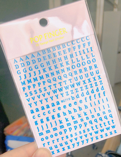 Ρωμαϊκά αγγλικά αλφαριθμητικό 26 3D αυτοκόλλητο αυτοκόλλητο νυχιών με κεφαλαία γράμματα αυτοκόλλητο