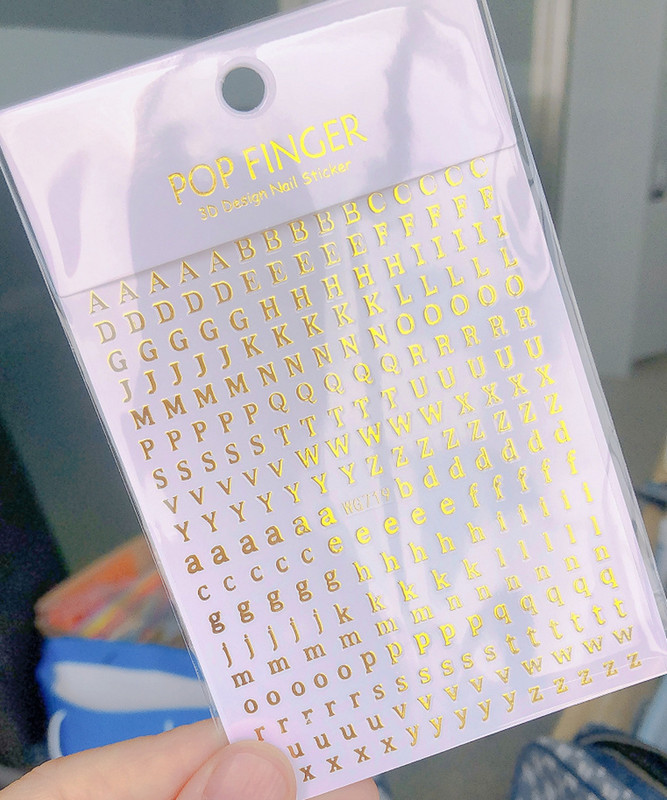 Ρωμαϊκά αγγλικά αλφαριθμητικό 26 3D αυτοκόλλητο αυτοκόλλητο νυχιών με κεφαλαία γράμματα αυτοκόλλητο