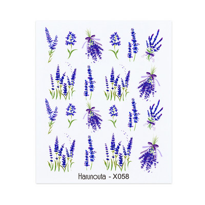 Harunouta fekete vonalak virág levelek víz matricák matricák virágos arc márvány mintás csúszka körmökhöz körömdíszítés