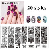 GAM-BELLE 1 τμχ Πλάκες σφράγισης νυχιών Νέα σχέδια Rose Flower Geometry Nail Art Stamp DIY Βερνίκι νυχιών Αξεσουάρ εκτύπωσης Εργαλεία