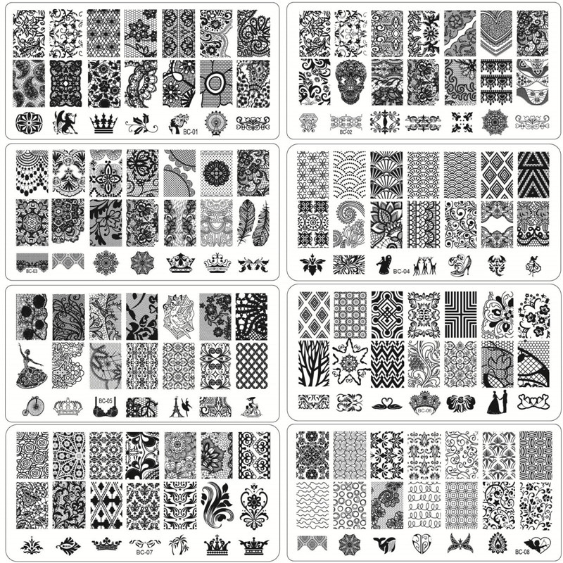 GAM-BELLE 1 τμχ Πλάκες σφράγισης νυχιών Νέα σχέδια Rose Flower Geometry Nail Art Stamp DIY Βερνίκι νυχιών Αξεσουάρ εκτύπωσης Εργαλεία