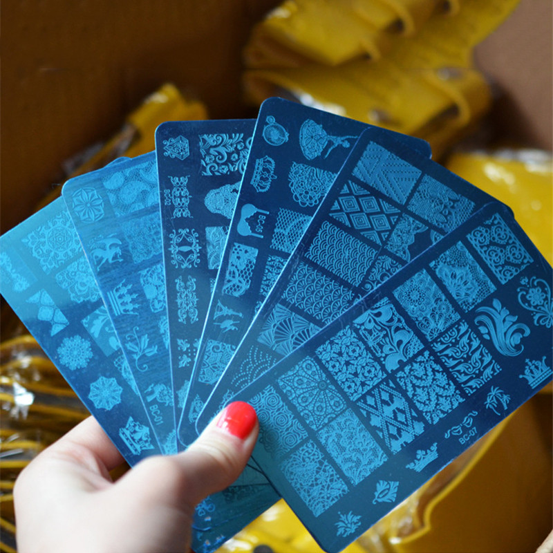 GAM-BELLE 1 τμχ Πλάκες σφράγισης νυχιών Νέα σχέδια Rose Flower Geometry Nail Art Stamp DIY Βερνίκι νυχιών Αξεσουάρ εκτύπωσης Εργαλεία