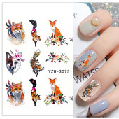 Sliders For Nails Summer Nail Sticker Wolf Full Art Decorations on Nails Decals Animal Transfer Water Film Slider Design 2022
