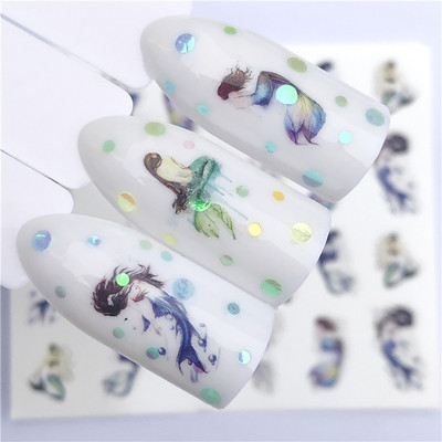 Sliders For Nails Summer Nail Sticker Wolf Full Art Decorations on Nails Decals Animal Transfer Water Film Slider Design 2022