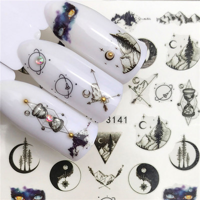 Sliders For Nails Summer Nail Sticker Wolf Full Art Decorations on Nails Decals Animal Transfer Water Film Slider Design 2022