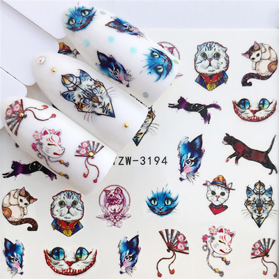 Sliders For Nails Summer Nail Sticker Wolf Full Art Decorations on Nails Decals Animal Transfer Water Film Slider Design 2022