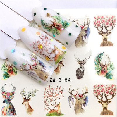 Sliders For Nails Summer Nail Sticker Wolf Full Art Decorations on Nails Decals Animal Transfer Water Film Slider Design 2022