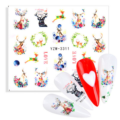 Sliders For Nails Summer Nail Sticker Wolf Full Art Decorations on Nails Decals Animal Transfer Water Film Slider Design 2022