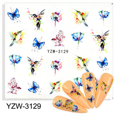 Sliders For Nails Summer Nail Sticker Wolf Full Art Decorations on Nails Decals Animal Transfer Water Film Slider Design 2022