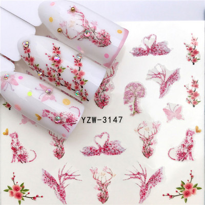 Sliders For Nails Summer Nail Sticker Wolf Full Art Decorations on Nails Decals Animal Transfer Water Film Slider Design 2022