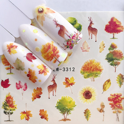 Sliders For Nails Summer Nail Sticker Wolf Full Art Decorations on Nails Decals Animal Transfer Water Film Slider Design 2022