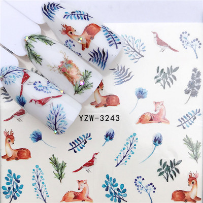 Sliders For Nails Summer Nail Sticker Wolf Full Art Decorations on Nails Decals Animal Transfer Water Film Slider Design 2022