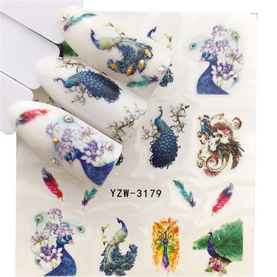 Sliders For Nails Summer Nail Sticker Wolf Full Art Decorations on Nails Decals Animal Transfer Water Film Slider Design 2022