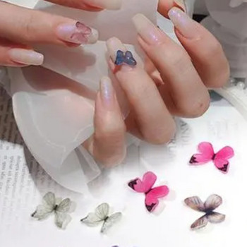 Welfare Mould1 бр. 3D изваяна силиконова форма за щамповане на нокти Пеперуден модел UV гел Акрилен шаблон за нокти Направи си сам повторно използвана форма за нокти