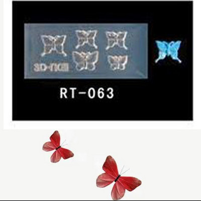 Jóléti forma1 db 3D-s faragott szilikon forma körömbélyegző pillangó mintás UV gél akril körömsablon DIY újrafelhasználható körömforma