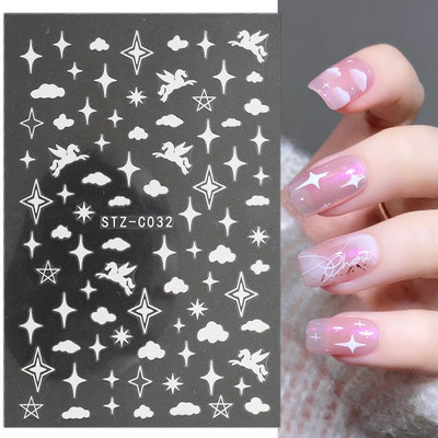 1db 3D körömmatrica fekete szív szerelem öntapadó csúszka betűk körömdíszítések csillagok matricák manikűr kiegészítők GLF740