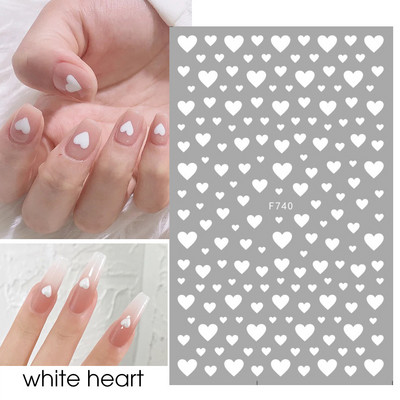 1db 3D körömmatrica fekete szív szerelem öntapadó csúszka betűk körömdíszítések csillagok matricák manikűr kiegészítők GLF740