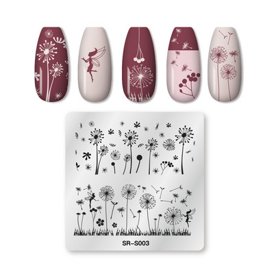 Πρότυπα νυχιών 1 τμχ Σχέδιο πλάκας λουλουδιών Φυτό λουλουδιών Γυαλί Θερμοκρασία δαντέλα Πρότυπα σφραγίδας Πλάκες Εικόνα