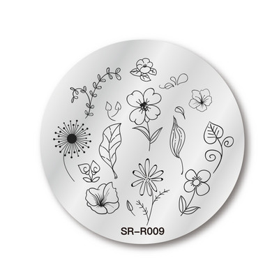 Πρότυπα νυχιών 1 τμχ Σχέδιο πλάκας λουλουδιών Φυτό λουλουδιών Γυαλί Θερμοκρασία δαντέλα Πρότυπα σφραγίδας Πλάκες Εικόνα