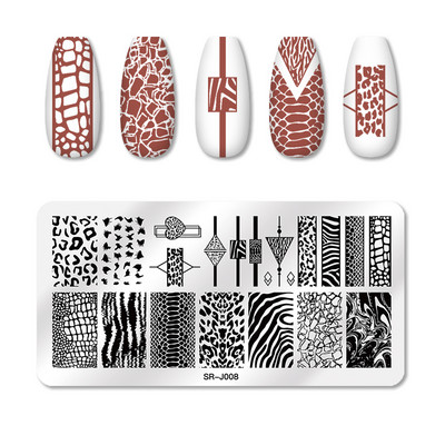 Πρότυπα νυχιών 1 τμχ Σχέδιο πλάκας λουλουδιών Φυτό λουλουδιών Γυαλί Θερμοκρασία δαντέλα Πρότυπα σφραγίδας Πλάκες Εικόνα