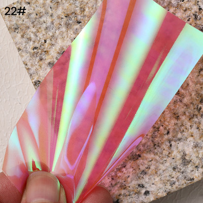 1 ρολό ρολό ροζ χρυσό φύλλο νυχιών Sparkly Sky Glitter Αυτοκόλλητα μεταφοράς Nail Art Slider Χαρτί DIY Διακόσμηση