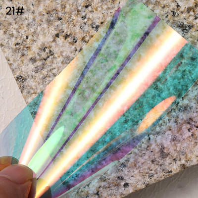 1 ρολό ρολό ροζ χρυσό φύλλο νυχιών Sparkly Sky Glitter Αυτοκόλλητα μεταφοράς Nail Art Slider Χαρτί DIY Διακόσμηση