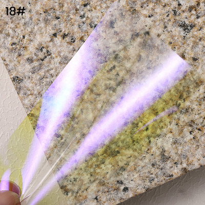 1 ρολό ρολό ροζ χρυσό φύλλο νυχιών Sparkly Sky Glitter Αυτοκόλλητα μεταφοράς Nail Art Slider Χαρτί DIY Διακόσμηση