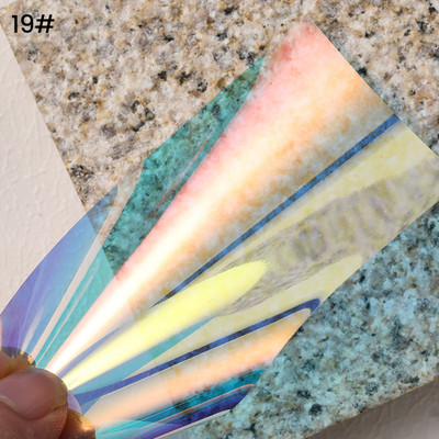 1 ρολό ρολό ροζ χρυσό φύλλο νυχιών Sparkly Sky Glitter Αυτοκόλλητα μεταφοράς Nail Art Slider Χαρτί DIY Διακόσμηση