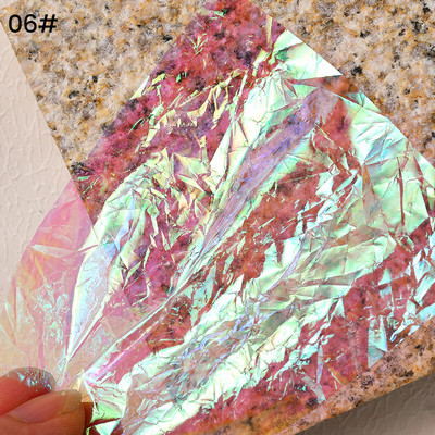 1 ρολό ρολό ροζ χρυσό φύλλο νυχιών Sparkly Sky Glitter Αυτοκόλλητα μεταφοράς Nail Art Slider Χαρτί DIY Διακόσμηση