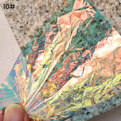 1 ρολό ρολό ροζ χρυσό φύλλο νυχιών Sparkly Sky Glitter Αυτοκόλλητα μεταφοράς Nail Art Slider Χαρτί DIY Διακόσμηση