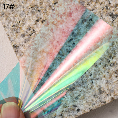 1 ρολό ρολό ροζ χρυσό φύλλο νυχιών Sparkly Sky Glitter Αυτοκόλλητα μεταφοράς Nail Art Slider Χαρτί DIY Διακόσμηση