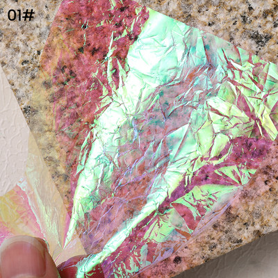 1 ρολό ρολό ροζ χρυσό φύλλο νυχιών Sparkly Sky Glitter Αυτοκόλλητα μεταφοράς Nail Art Slider Χαρτί DIY Διακόσμηση